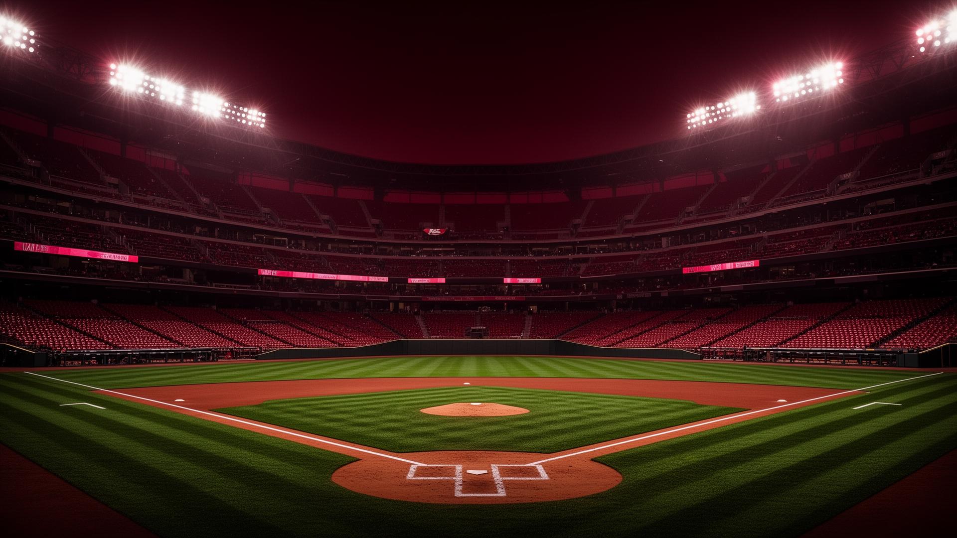 Baseball stadium under lights